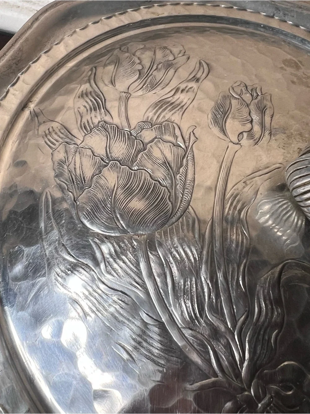 Vintage 1940s Wilton Mount Tulip Covered Aluminum Bowl